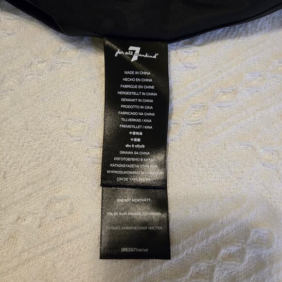 7 For All Mankind One Shoulder Dress Metallic Velour Black Womens Size Med Party - Picture 3 of 14